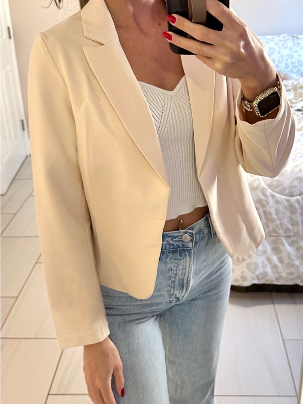 NWT AllegraK Women's Cream Blazer Jacket